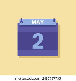Icono de mes de fecha de calendario Vector de mayo plano