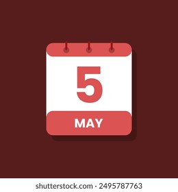 Calendar date month icon flat may vector