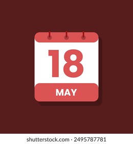 Calendar date month icon flat may vector