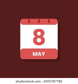 Calendar date month icon flat may vector