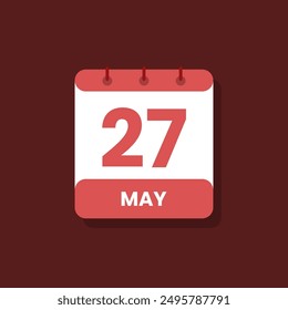 Calendar date month icon flat may vector