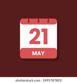 Calendar date month icon flat may vector