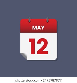 Calendar date month icon flat may vector
