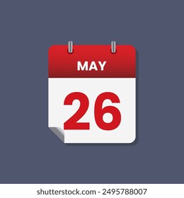 Calendar date month icon flat may vector