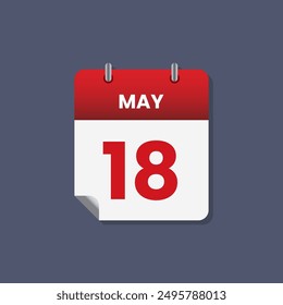 Icono de mes de fecha de calendario Vector de mayo plano