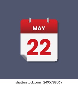 Icono de mes de fecha de calendario Vector de mayo plano