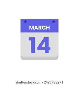Icono de fecha de calendario de mes Vector de marzo plano