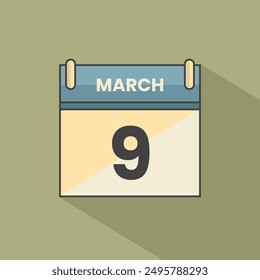 Calendar date month icon flat march vector