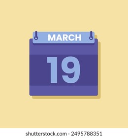 Calendar date month icon flat march vector