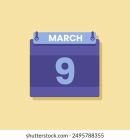 Calendar date month icon flat march vector