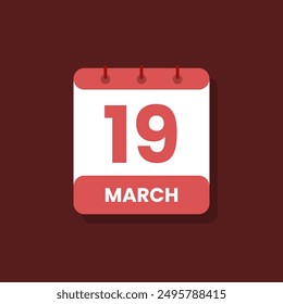 Calendar date month icon flat march vector