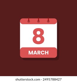 Calendar date month icon flat march vector