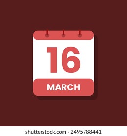 Calendar date month icon flat march vector