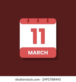 Calendar date month icon flat march vector
