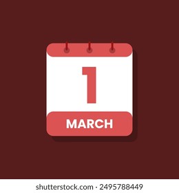 Calendar date month icon flat march vector