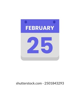 Calendar date month icon flat february vector
