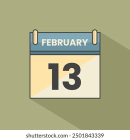 Calendar date month icon flat february vector