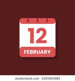 Calendar date month icon flat february vector