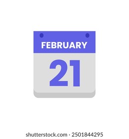 Calendario fecha mes icono flat febrero Vector