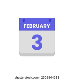 Calendario fecha mes icono flat febrero Vector