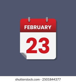 Calendario fecha mes icono flat febrero Vector