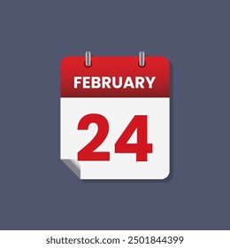 Calendario fecha mes icono flat febrero Vector