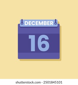 Calendario fecha mes icono plano Diciembre Vector