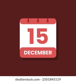 Calendario fecha mes icono plano Diciembre Vector