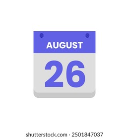 Calendar date month icon flat august vector