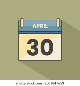 Calendar date month icon flat april vector