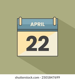 Calendar date month icon flat april vector