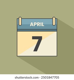Calendario fecha mes icono flat abril Vector