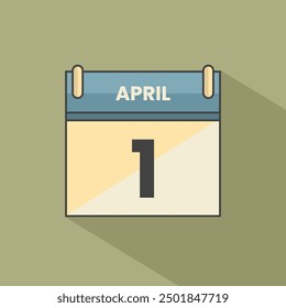 Calendar date month icon flat april vector