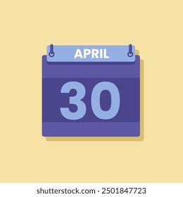 Calendario fecha mes icono flat abril Vector