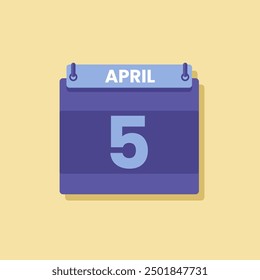 Calendario fecha mes icono flat abril Vector