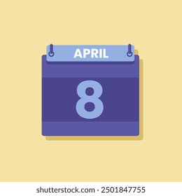 Calendario fecha mes icono flat abril Vector