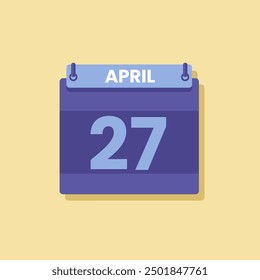 Calendario fecha mes icono flat abril Vector