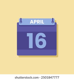 Calendar date month icon flat april vector