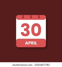 Calendar date month icon flat april vector