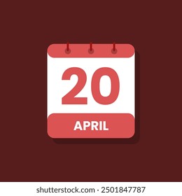 Calendar date month icon flat april vector