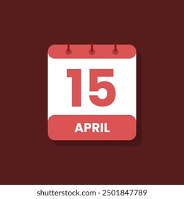 Calendario fecha mes icono flat abril Vector