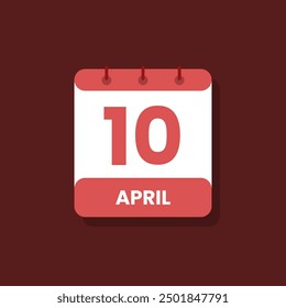 Calendar date month icon flat april vector