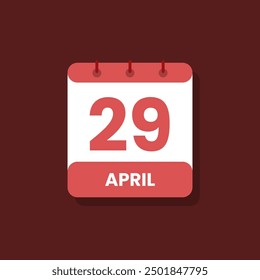 Calendar date month icon flat april vector