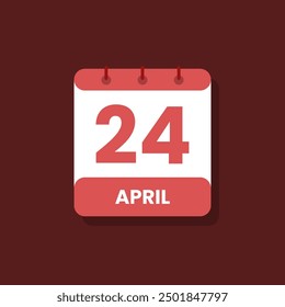 Calendario fecha mes icono flat abril Vector