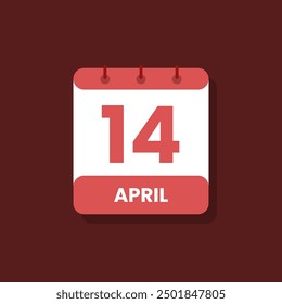Calendario fecha mes icono flat abril Vector