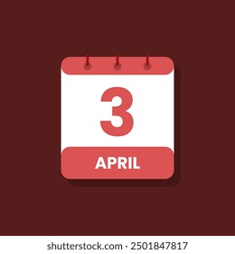 Calendar date month icon flat april vector