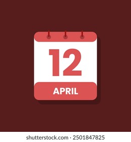 Calendario fecha mes icono flat abril Vector