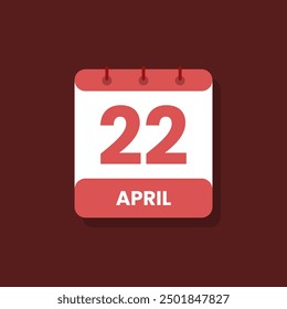 Calendario fecha mes icono flat abril Vector