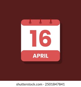 Calendario fecha mes icono flat abril Vector
