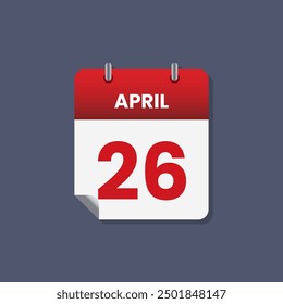Calendario fecha mes icono flat abril Vector
